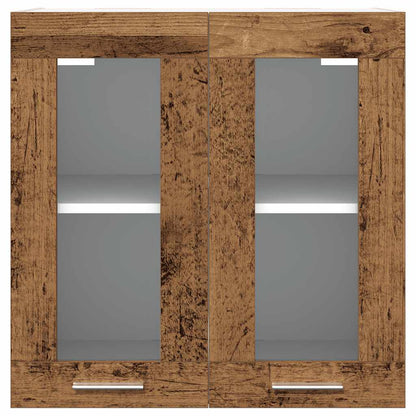 Kuchyňská Nástěnná Skříňka Prosklená Dvířka Old Wood 60X31X60Cm Staré Dřevo