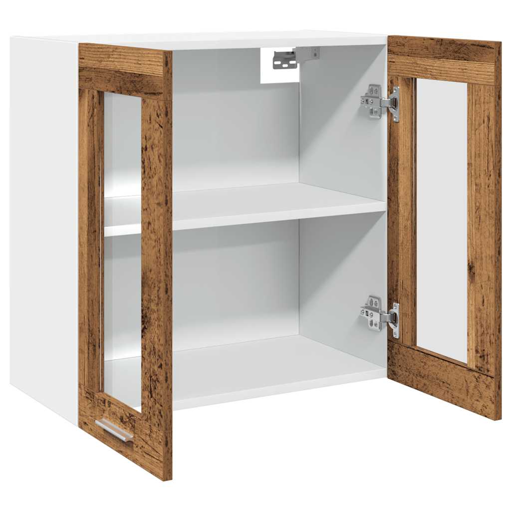 Kuchyňská Nástěnná Skříňka Prosklená Dvířka Old Wood 60X31X60Cm Staré Dřevo