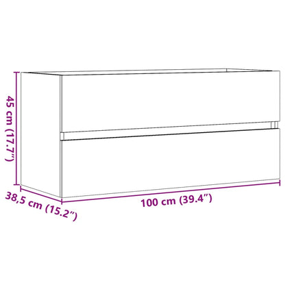 Skříňka Pod Umyvadlo Betonově Šedá 100X38,5X45 Cm Dřevotříska