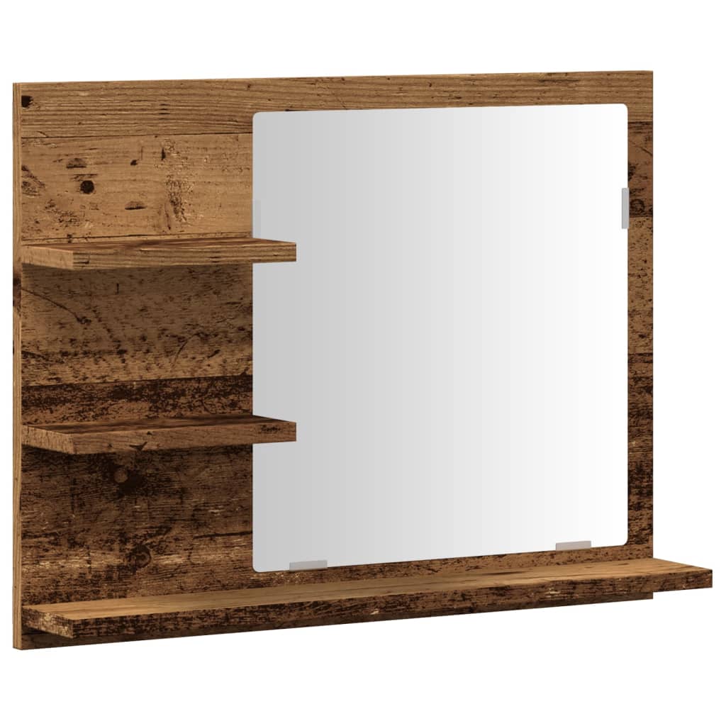Koupelnová Skříňka Se Zrcadlem Old Wood 60 X 10,5 X 45 Cm