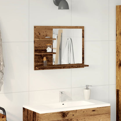 Koupelnová Skříňka Se Zrcadlem Old Wood 60 X 10,5 X 45 Cm