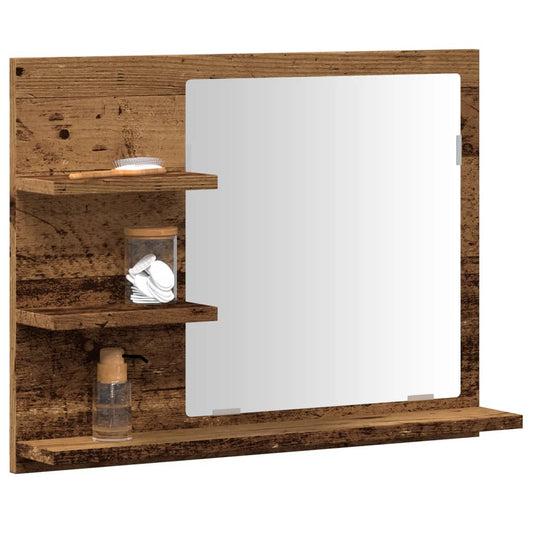 Koupelnová Skříňka Se Zrcadlem Old Wood 60 X 10,5 X 45 Cm