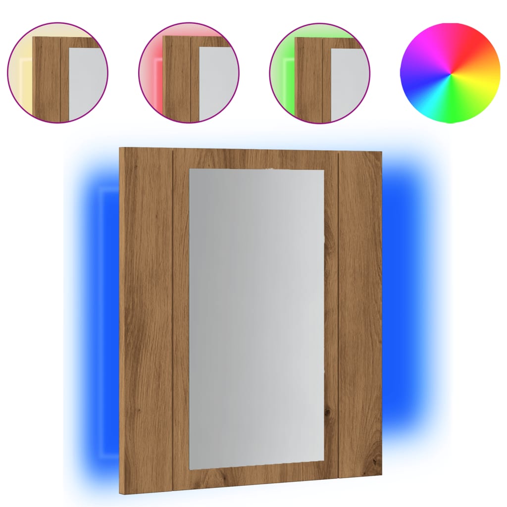 Zrcadlová Skříňka Led 40X12X45 Cm Kompozitní Dřevo