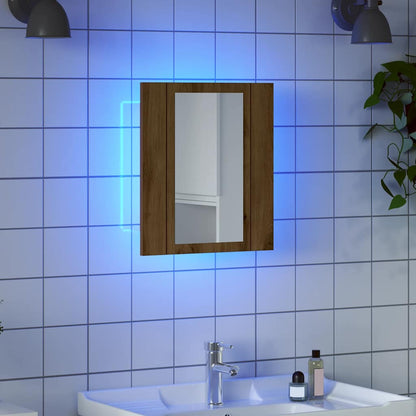 Zrcadlová Skříňka Led 40X12X45 Cm Kompozitní Dřevo