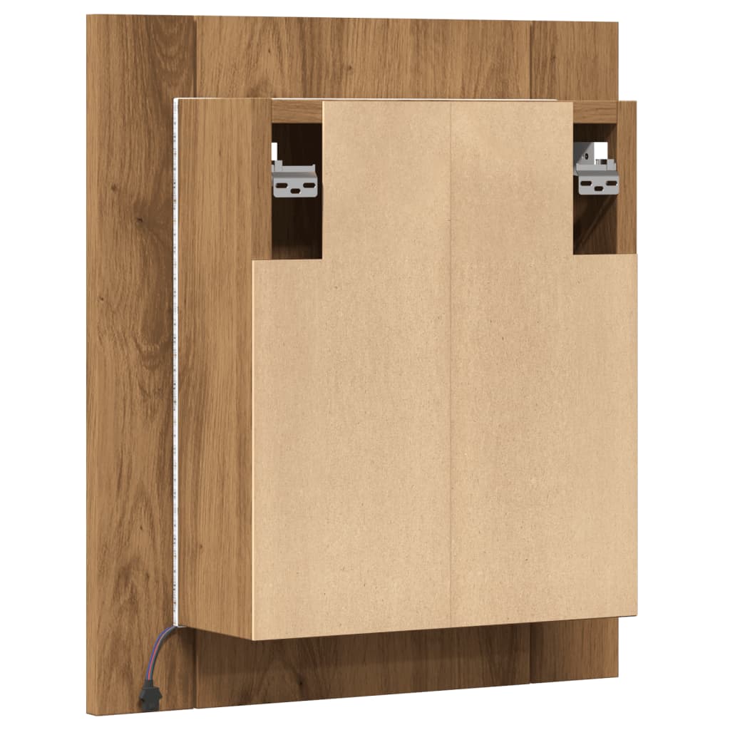 Zrcadlová Skříňka Led 40X12X45 Cm Kompozitní Dřevo