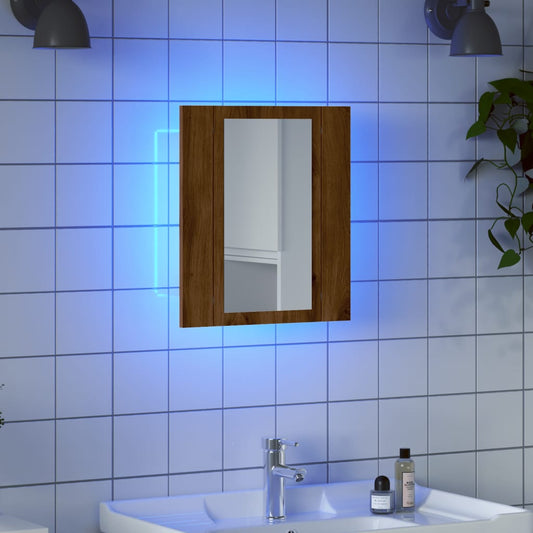 Zrcadlová Skříňka Led 40X12X45 Cm Kompozitní Dřevo