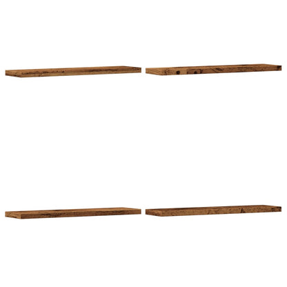 Nástěnné Police 4 Ks Old Wood 40 X 10 X 1,5 Cm Kompozitní Dřevo Staré Dřevo