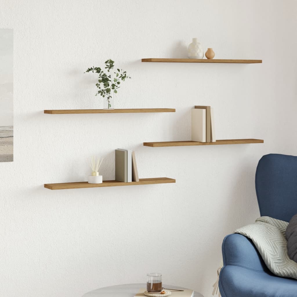 Přídavné Police 4 Ks 60X10X1,5 Cm Kompozitní Dřevo Dub Artisan