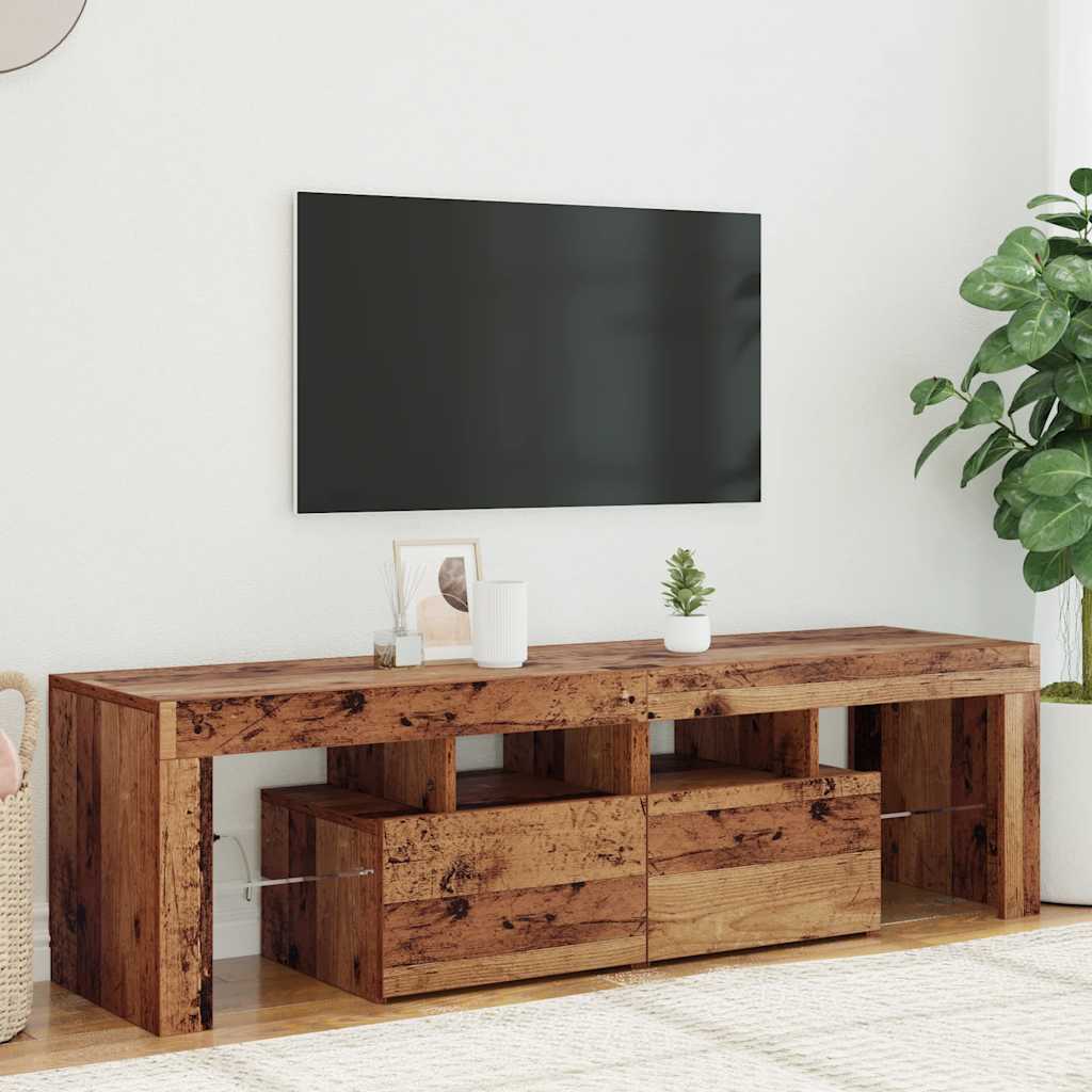 Tv Skříňka S Led Osvětlením Betonově Šedá 140 X 36,5 X 40 Cm