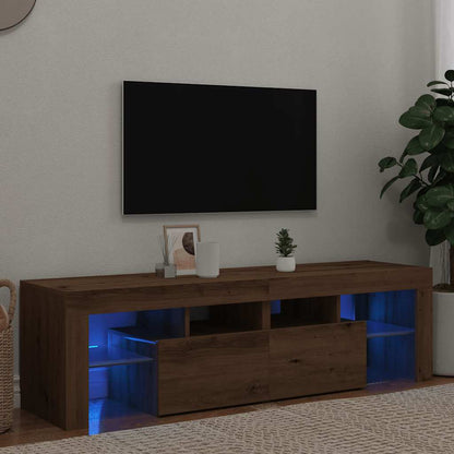 Tv Skříňka S Led Osvětlením Betonově Šedá 140 X 36,5 X 40 Cm