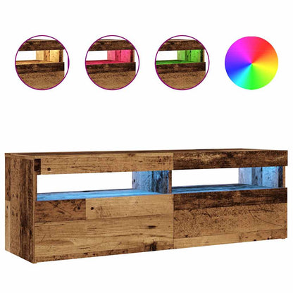 Tv Stolek S Led Old Wood 120 X 35 X 40 Cm Kompozitní Dřevo