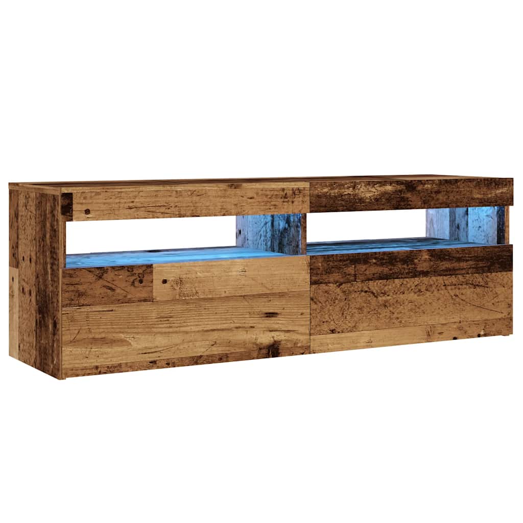 Tv Stolek S Led Old Wood 120 X 35 X 40 Cm Kompozitní Dřevo
