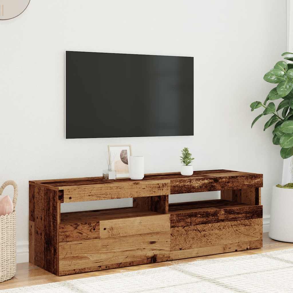 Tv Stolek S Led Old Wood 120 X 35 X 40 Cm Kompozitní Dřevo