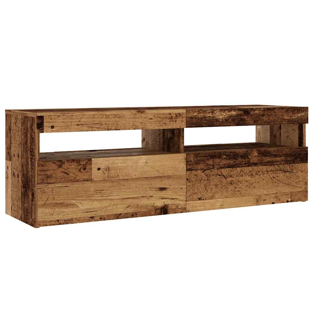 Tv Stolek S Led Old Wood 120 X 35 X 40 Cm Kompozitní Dřevo