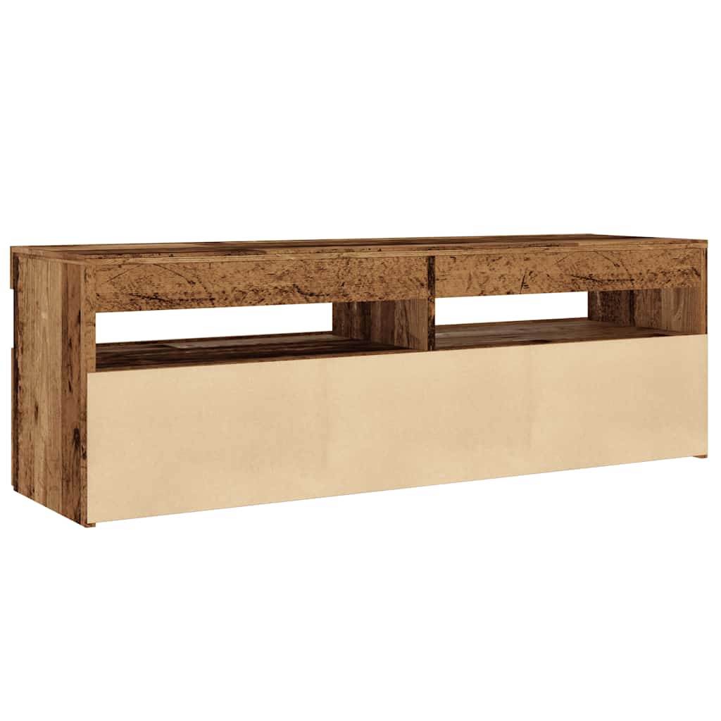 Tv Stolek S Led Old Wood 120 X 35 X 40 Cm Kompozitní Dřevo