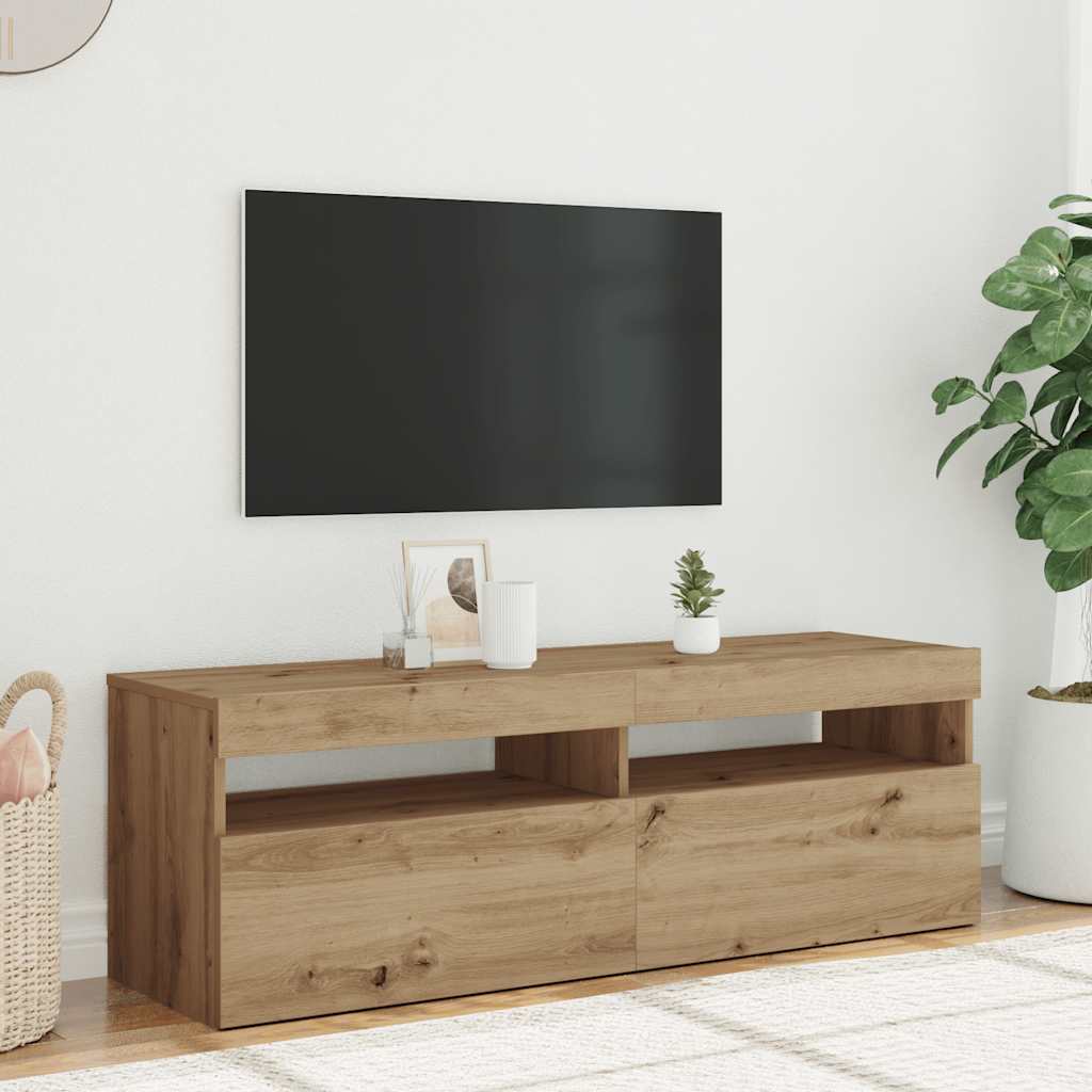 Tv Stolek S Led Dub Artisan 120 X 35 X 40 Cm Kompozitní Dřevo