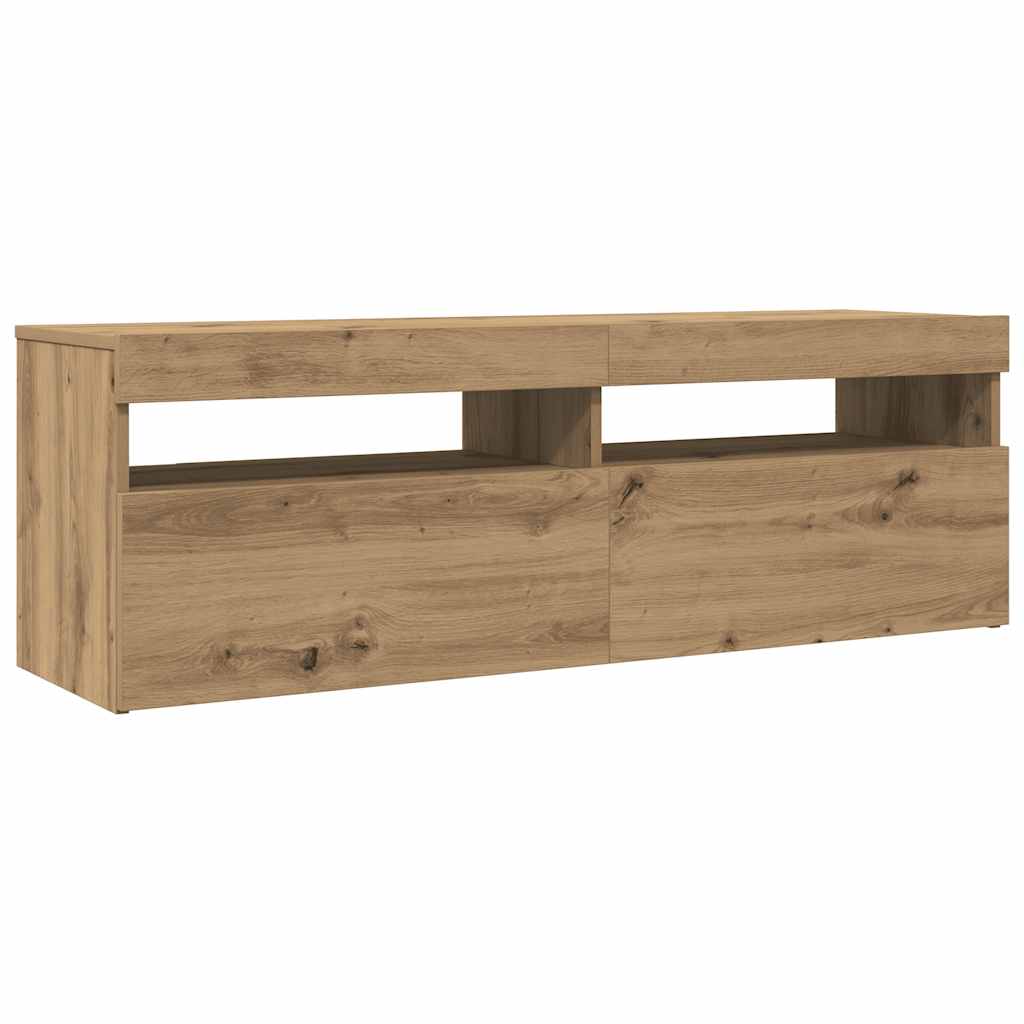 Tv Stolek S Led Dub Artisan 120 X 35 X 40 Cm Kompozitní Dřevo
