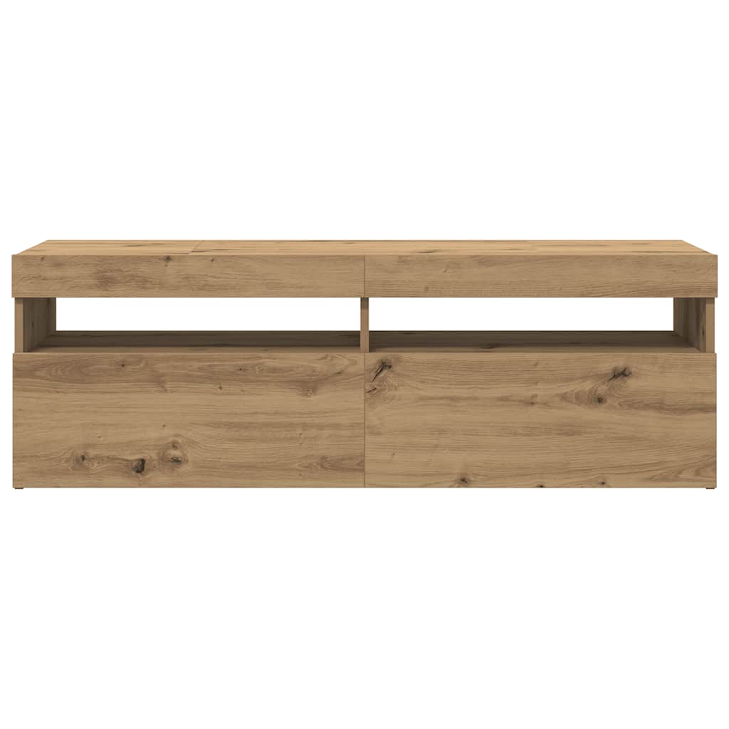 Tv Stolek S Led Dub Artisan 120 X 35 X 40 Cm Kompozitní Dřevo