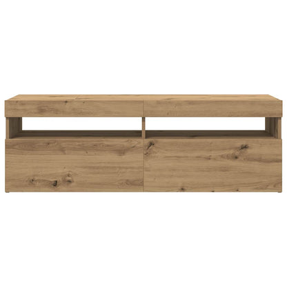 Tv Stolek S Led Dub Artisan 120 X 35 X 40 Cm Kompozitní Dřevo