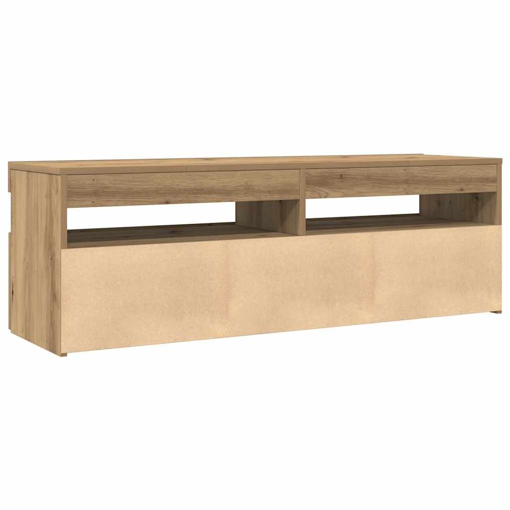 Tv Stolek S Led Dub Artisan 120 X 35 X 40 Cm Kompozitní Dřevo