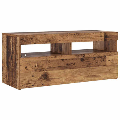 Tv Stolek S Led Old Wood 90 X 35 X 40 Cm Kompozitní Dřevo