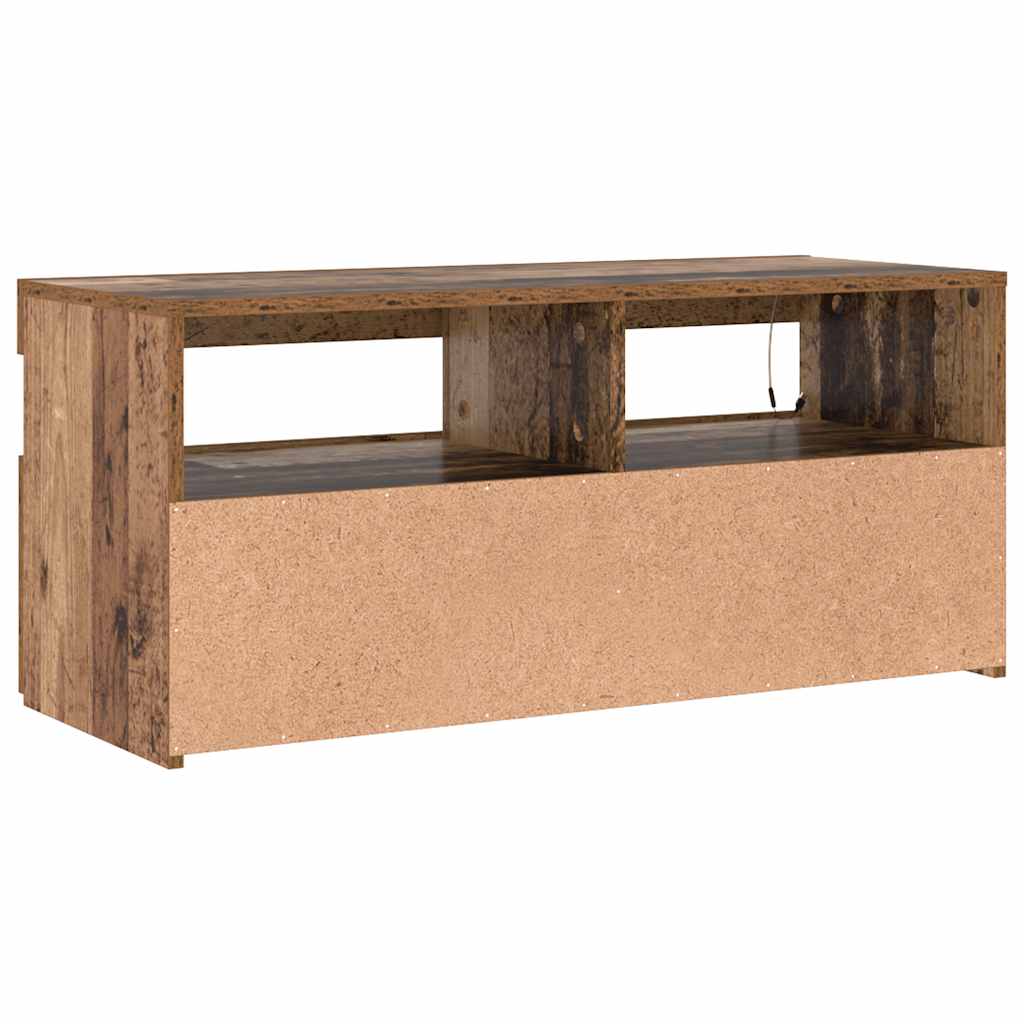 Tv Stolek S Led Old Wood 90 X 35 X 40 Cm Kompozitní Dřevo
