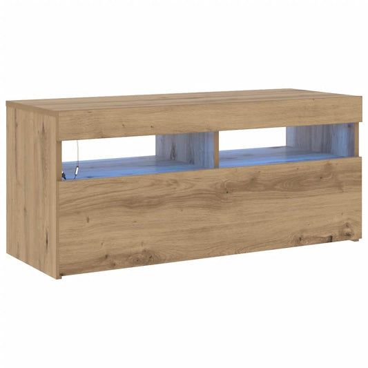 Tv Stolek S Led Dub Artisan 90 X 35 X 40 Cm Kompozitní Dřevo