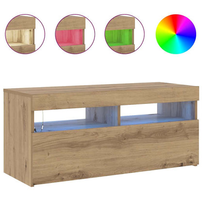 Tv Stolek S Led Dub Artisan 90 X 35 X 40 Cm Kompozitní Dřevo