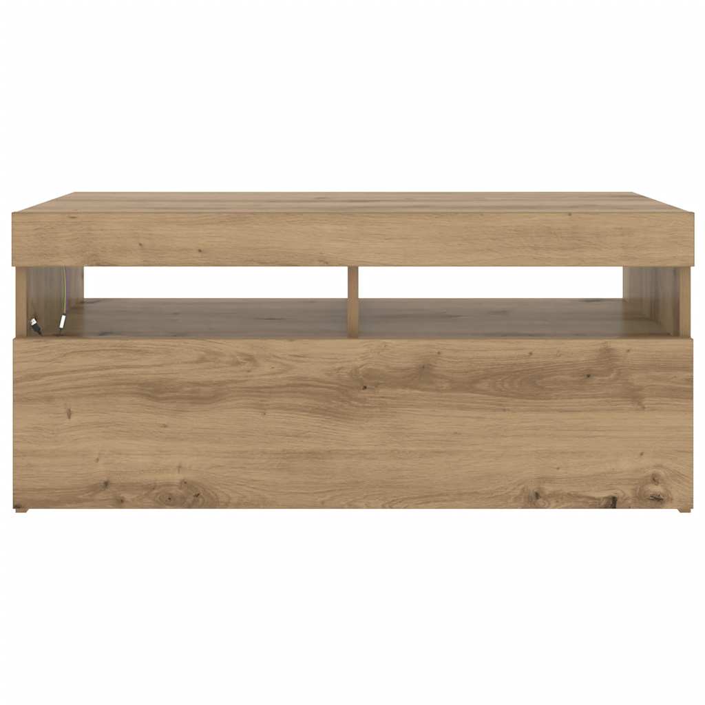 Tv Stolek S Led Dub Artisan 90 X 35 X 40 Cm Kompozitní Dřevo