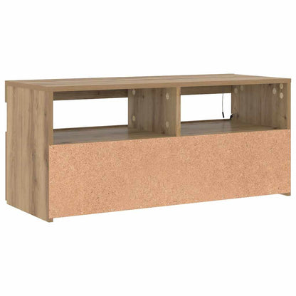 Tv Stolek S Led Dub Artisan 90 X 35 X 40 Cm Kompozitní Dřevo