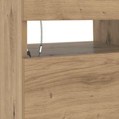 Tv Stolek S Led Dub Artisan 90 X 35 X 40 Cm Kompozitní Dřevo