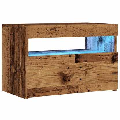 Tv Stolek S Led Old Wood 60 X 35 X 40 Cm Kompozitní Dřevo