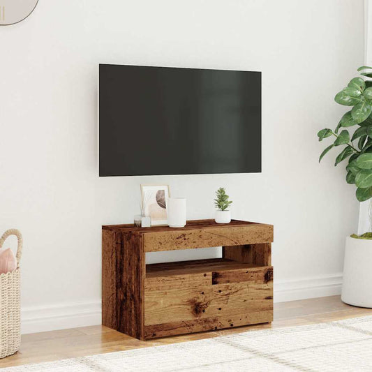 Tv Stolek S Led Old Wood 60 X 35 X 40 Cm Kompozitní Dřevo