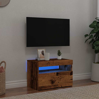Tv Stolek S Led Old Wood 60 X 35 X 40 Cm Kompozitní Dřevo