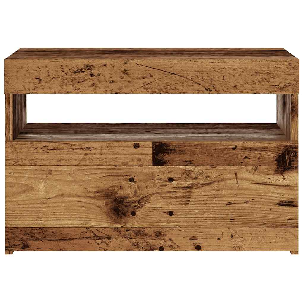 Tv Stolek S Led Old Wood 60 X 35 X 40 Cm Kompozitní Dřevo
