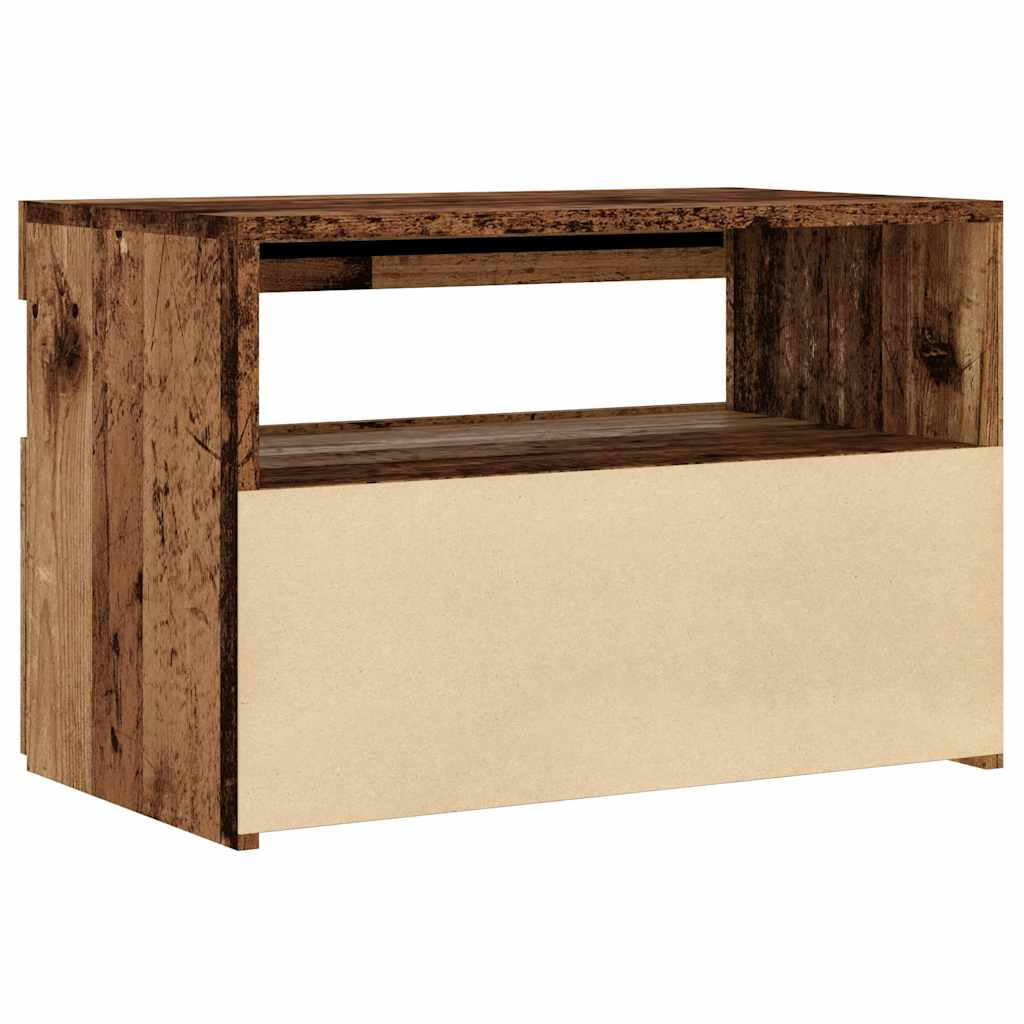 Tv Stolek S Led Old Wood 60 X 35 X 40 Cm Kompozitní Dřevo
