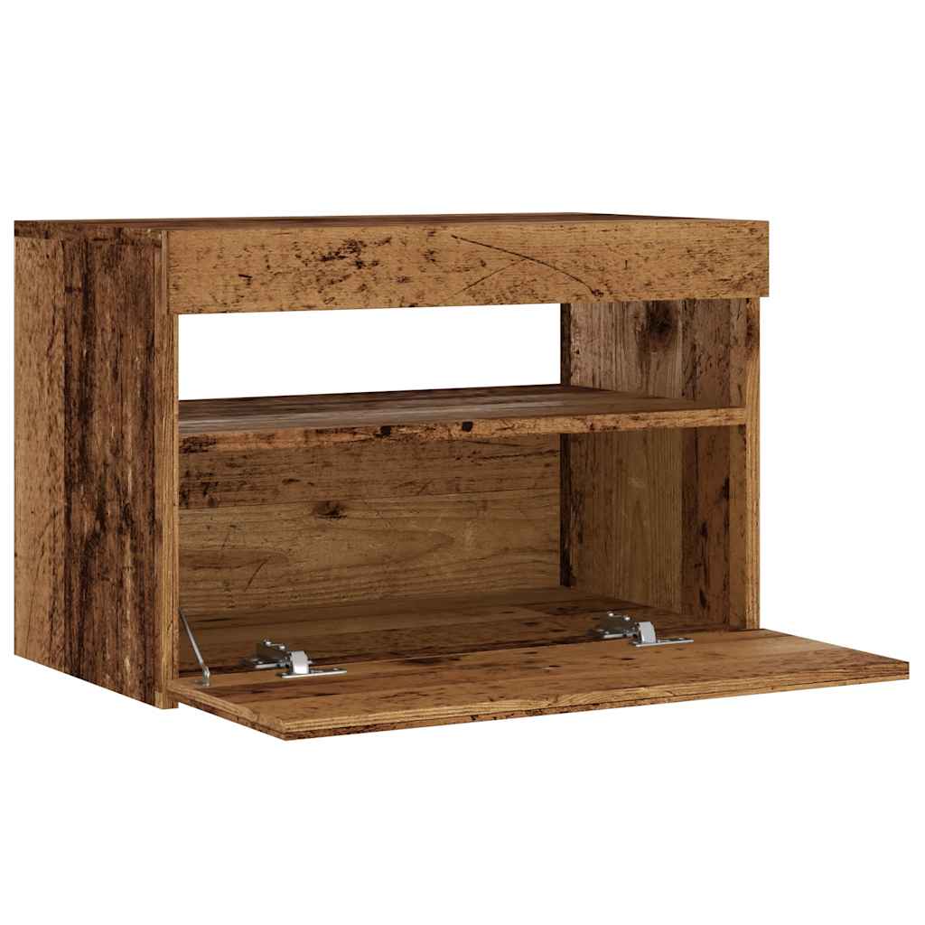 Tv Stolek S Led Old Wood 60 X 35 X 40 Cm Kompozitní Dřevo