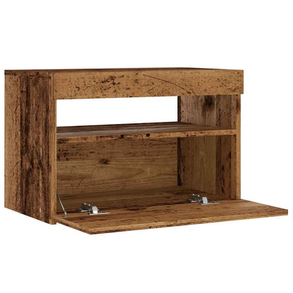 Tv Stolek S Led Old Wood 60 X 35 X 40 Cm Kompozitní Dřevo