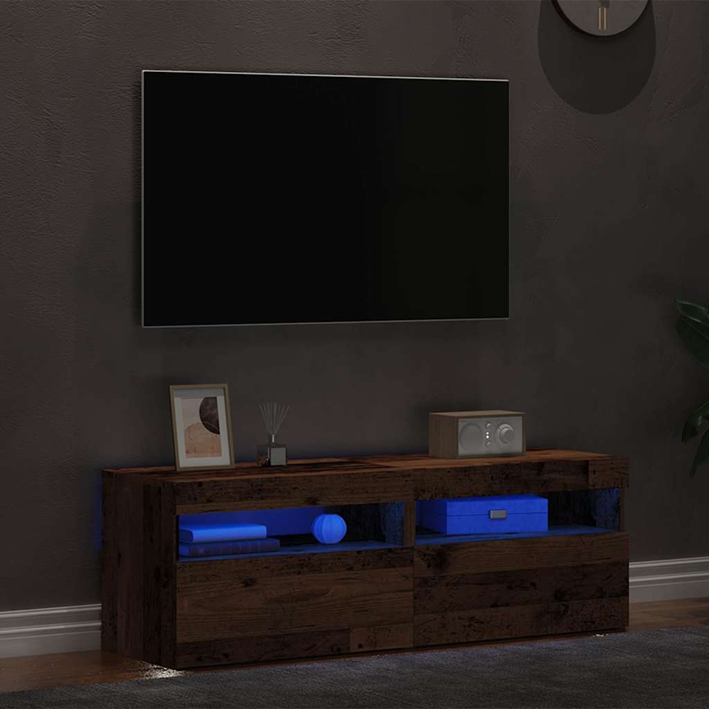 Tv Stolky S Led 2 Ks Old Wood Kompozitní Dřevo
