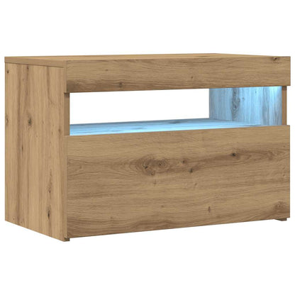Tv Stolek S Led Dub Artisan 60 X 35 X 40 Cm Kompozitní Dřevo