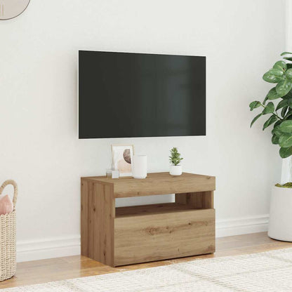 Tv Stolek S Led Dub Artisan 60 X 35 X 40 Cm Kompozitní Dřevo