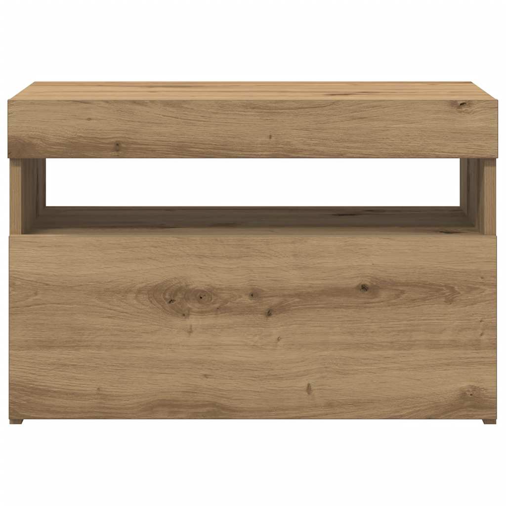 Tv Stolek S Led Dub Artisan 60 X 35 X 40 Cm Kompozitní Dřevo