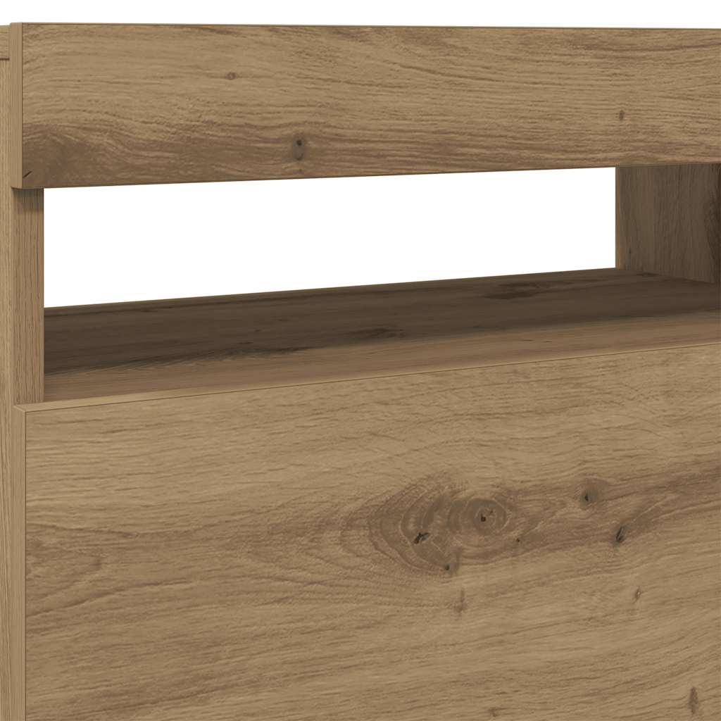 Tv Stolek S Led Dub Artisan 60 X 35 X 40 Cm Kompozitní Dřevo