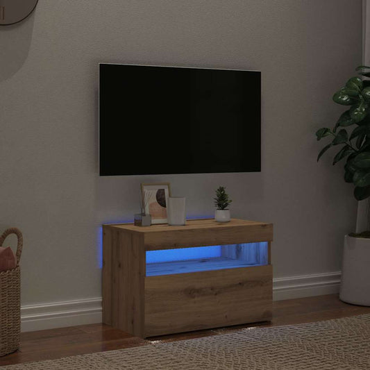Tv Stolek S Led Dub Artisan 60 X 35 X 40 Cm Kompozitní Dřevo