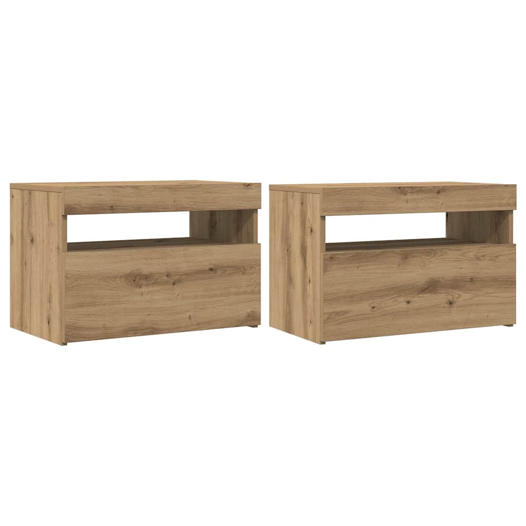 Tv Stolky S Led 2 Ks Dub Artisan Kompozitní Dřevo