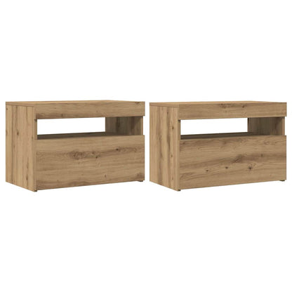 Tv Stolky S Led 2 Ks Dub Artisan Kompozitní Dřevo