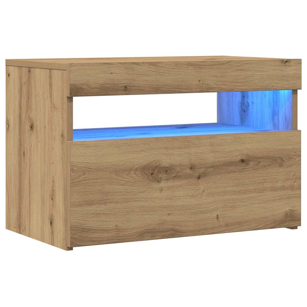 Tv Stolky S Led 2 Ks Dub Artisan Kompozitní Dřevo
