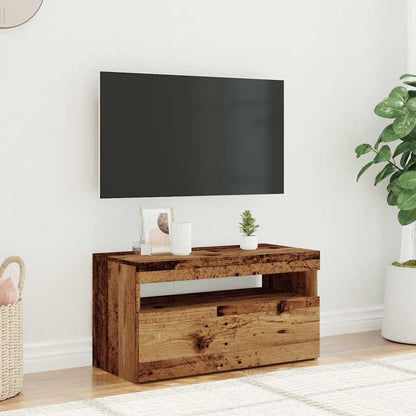 Tv Stolek S Led Old Wood 75 X 35 X 40 Cm Kompozitní Dřevo