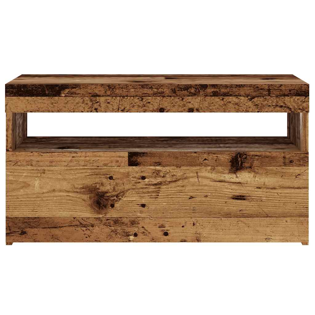 Tv Stolek S Led Old Wood 75 X 35 X 40 Cm Kompozitní Dřevo