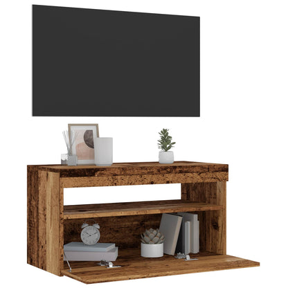 Tv Stolek S Led Old Wood 75 X 35 X 40 Cm Kompozitní Dřevo